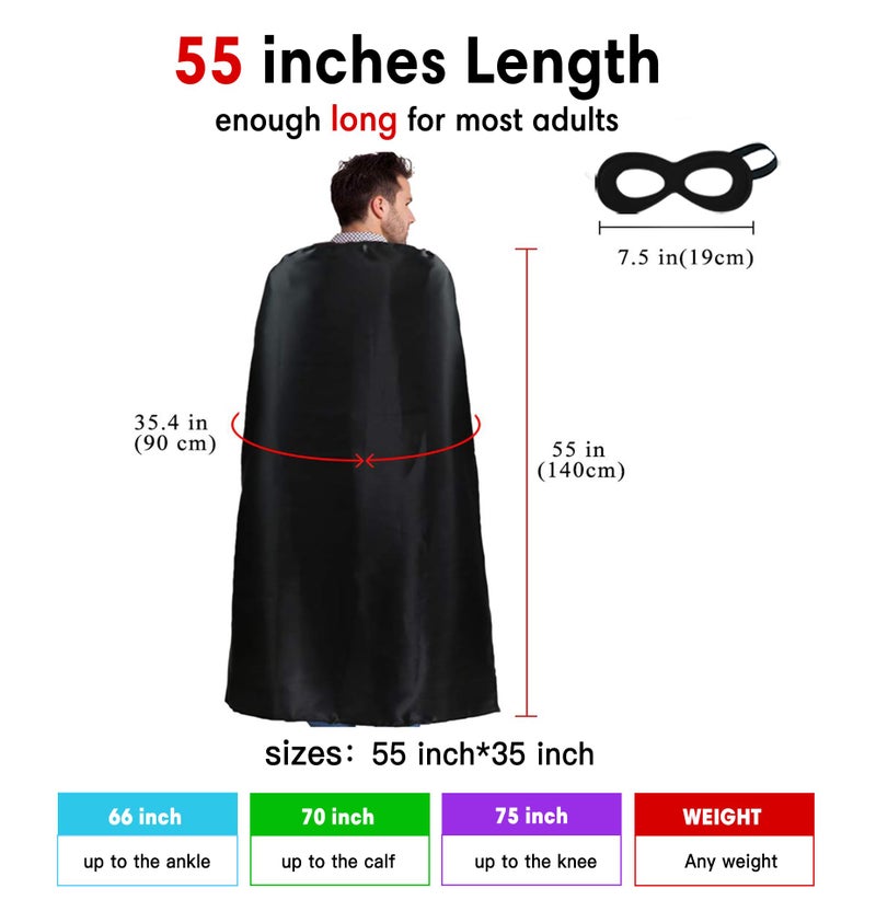 D.Q.Z Bulk Superhero-Capes and Masks for Adults Super Hero Costume Women Men Group Halloween Team Spirit Party,10 Pack - Image 5