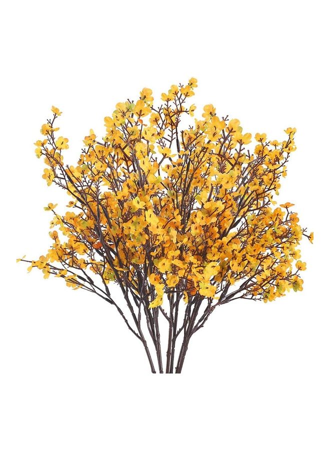 NIBEMINENT 6-Piece Artificial Gypsophila Flower Yellow/Brown  - Image 2