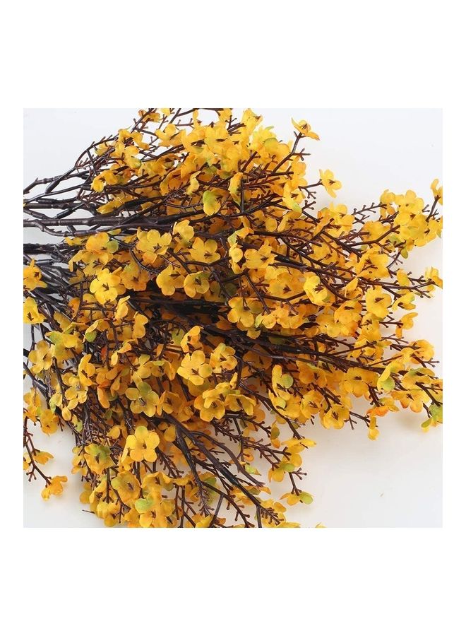 NIBEMINENT 6-Piece Artificial Gypsophila Flower Yellow/Brown  - Image 3