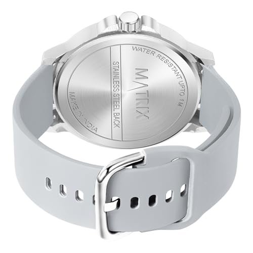 Matrix Antique 2.0 Day & Date Softest Silicone Strap Analog Watch for Men & Boys (Grey) - Image 5