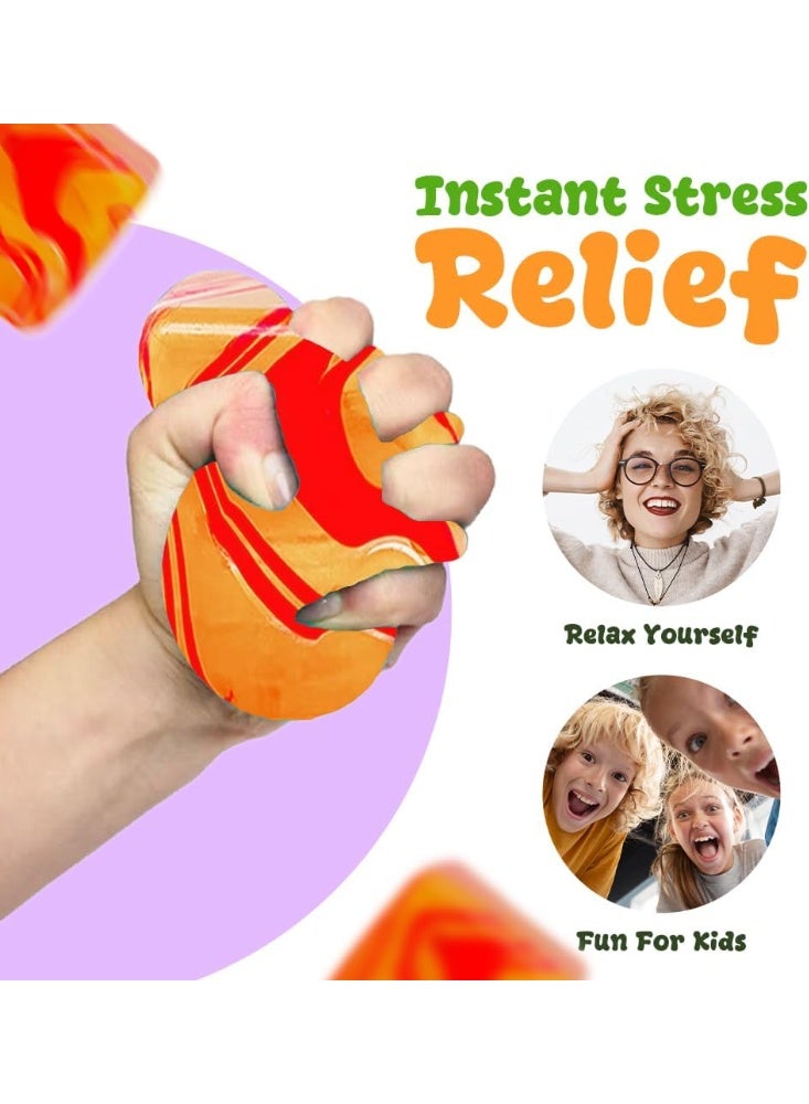 Joyzeno Fidget Toys Squishy Stress Cube, Stress Balls for Kids Adults Squishies Stress Relief, Blend Colored Ice Squishy Cube Sugar Balls, High Density Squeeze Balls for Students Calming (Orange) - Image 4