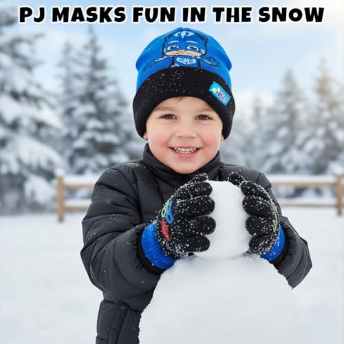 PJMASKS PJ Masks Winter Hat and 2 Pair of Gloves or Mittens Set (Age 2-7), Size Age 4-7, PJ Masks Reversible Gloves - Image 5