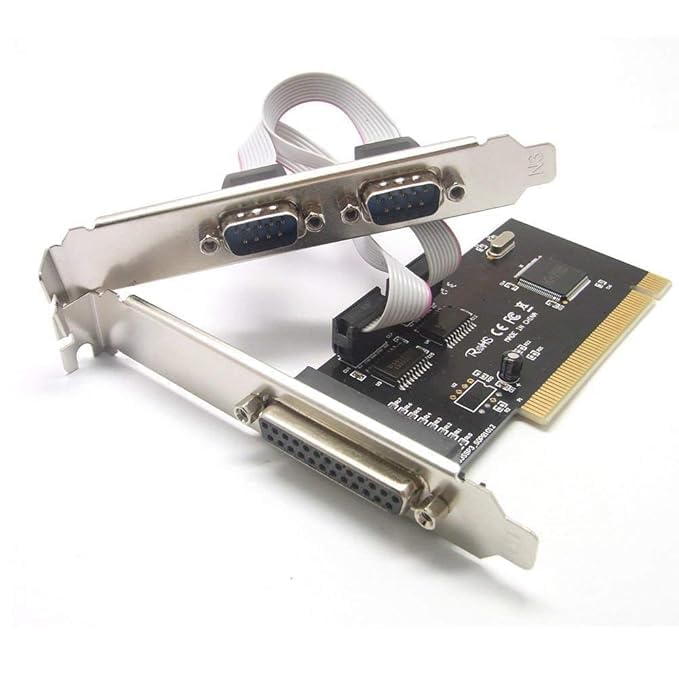 PCI Serial & Parallel Port Expansion Card – 2 RS232 DB9 + 1 DB25 LPT Interface Adapter for Desktop PC – Legacy COM & Printer Port Support for Windows 11, 10, 8, 7