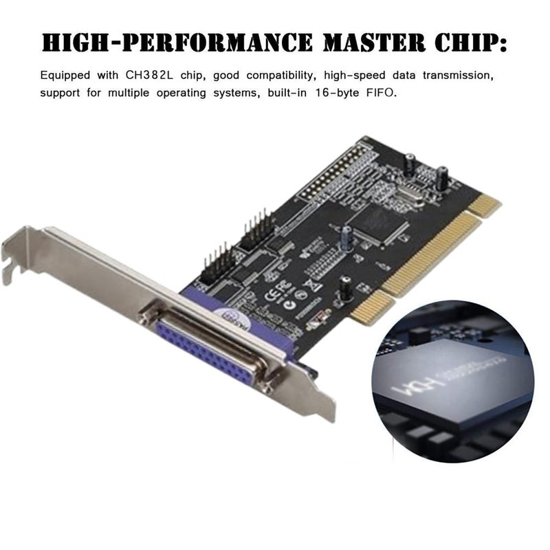 PCI Serial & Parallel Port Expansion Card – 2 RS232 DB9 + 1 DB25 LPT Interface Adapter for Desktop PC – Legacy COM & Printer Port Support for Windows 11, 10, 8, 7