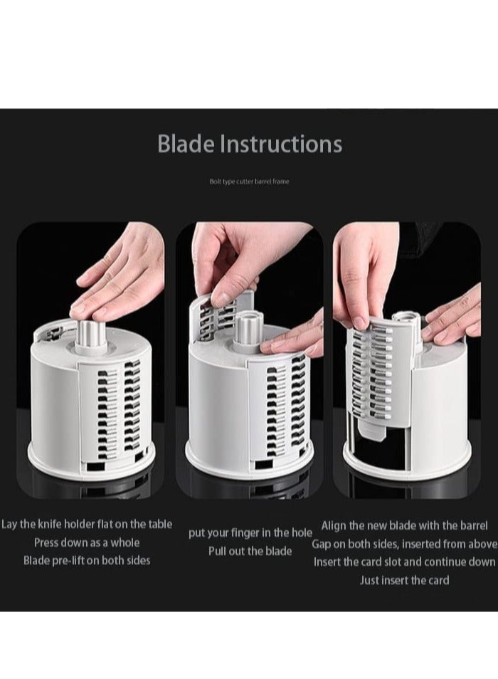 vege-cutter1x20 Multifunctional Vegetable Grater Fruit Vegetable Slicer Easy Clean 4 in 1 Adjustable Handheld Vegetable Slicer Spiral Drum Slicer Assorted, 1x20 - Image 4
