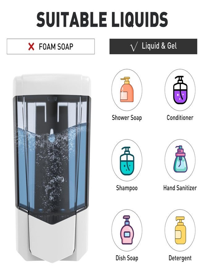 PLUSSEN Soap Dispenser Wall Mounted Commercial Liquid Soap Dispenser for Bathroom 21oz Hand Sanitizer Dispenser for Liquid and Gel, No Drilling - Image 2