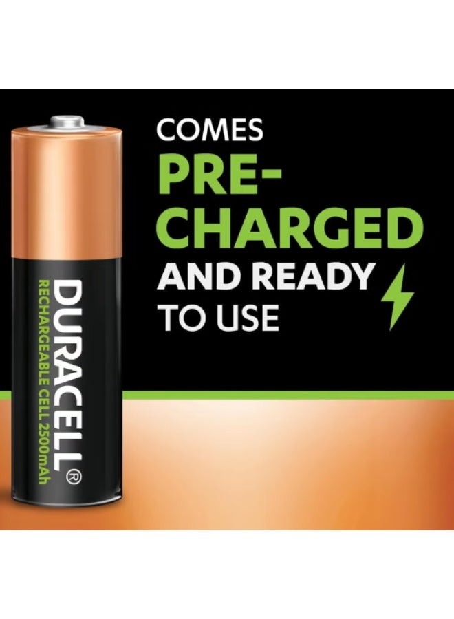Duracell AA Rechargeable Batteries 2500mAh, Pack of 4 - Image 1