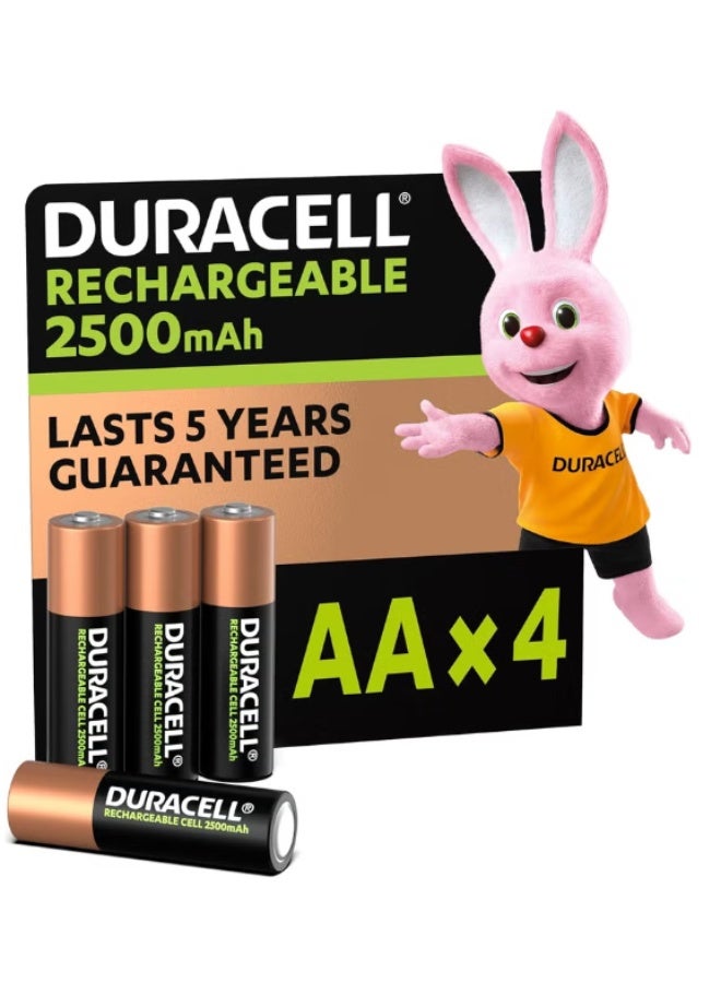 Duracell AA Rechargeable Batteries 2500mAh, Pack of 4 - Image 4
