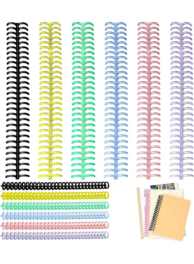 إيروريكس 12 قطعة من أمشاط الربط 13 مم، لفائف ربط حلزونية ملونة، 30 فتحة، سعة 95 ورقة، حلقة ربط، الحد الأقصى لربط ورق بحجم A4 - Image 1