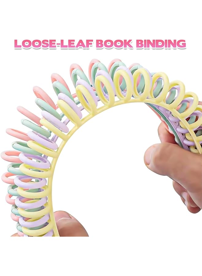 إيروريكس 12 قطعة من أمشاط الربط 13 مم، لفائف ربط حلزونية ملونة، 30 فتحة، سعة 95 ورقة، حلقة ربط، الحد الأقصى لربط ورق بحجم A4 - Image 4