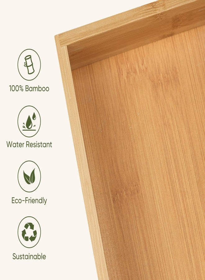 Vincona Bamboo Drawer Organizers Set, 3-Piece Multi-Use Wood Storage Organizers, Desk Drawer Tray for Kitchen, Bathroom, Office, Dresser, Bamboo Box Bin for Jewelry, Makeup, Junk, Gadgets - Image 2