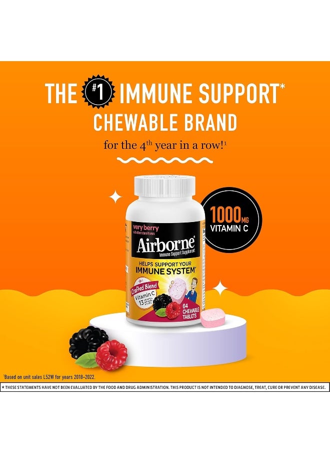 Airborne - Chewable Immune Support Berry 64 Tablets  - Image 2