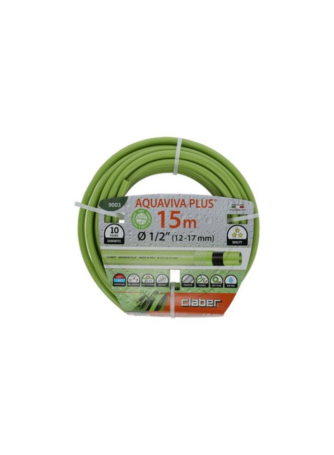 كلابر خرطوم Aquavia Plus خفيف الوزن ومقاوم للطحالب من Claber باللون الأخضر مقاس 15 مترًا × 1/2 بوصة - Image 1