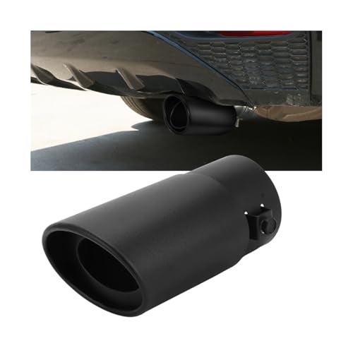 Ywdiml Stainless Steel Car Exhaust Tip, 2.5" Inlet 3" Adjustable Chrome-Plated Vehicle Muffler Finish Exhaust Tailpipe, Automotive Tail Throat Tail Pipe, Universal Fit (Straight/Black) - Image 1