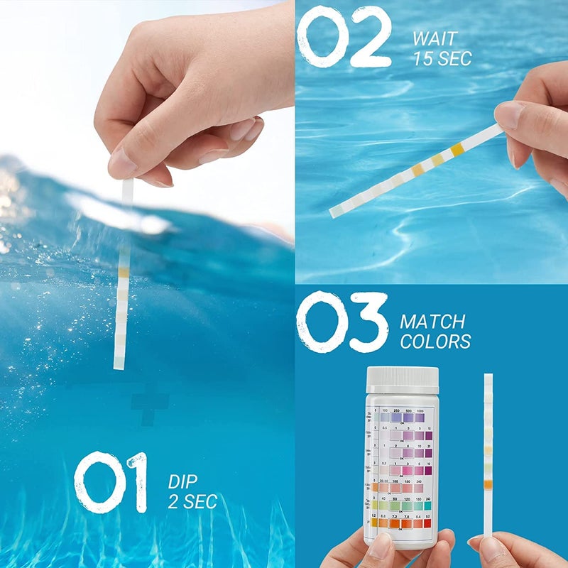 INKBIRDPLUS Pool Test Strips 100 Count, 7-Way Water Testing Kit for Chlorine, pH, Bromine, Alkalinity, Hardness, Cyanuric Acid, Perfect for Pools, Spas & Hot Tubs, Easy to Use, Fast & Reliable Results - Image 4