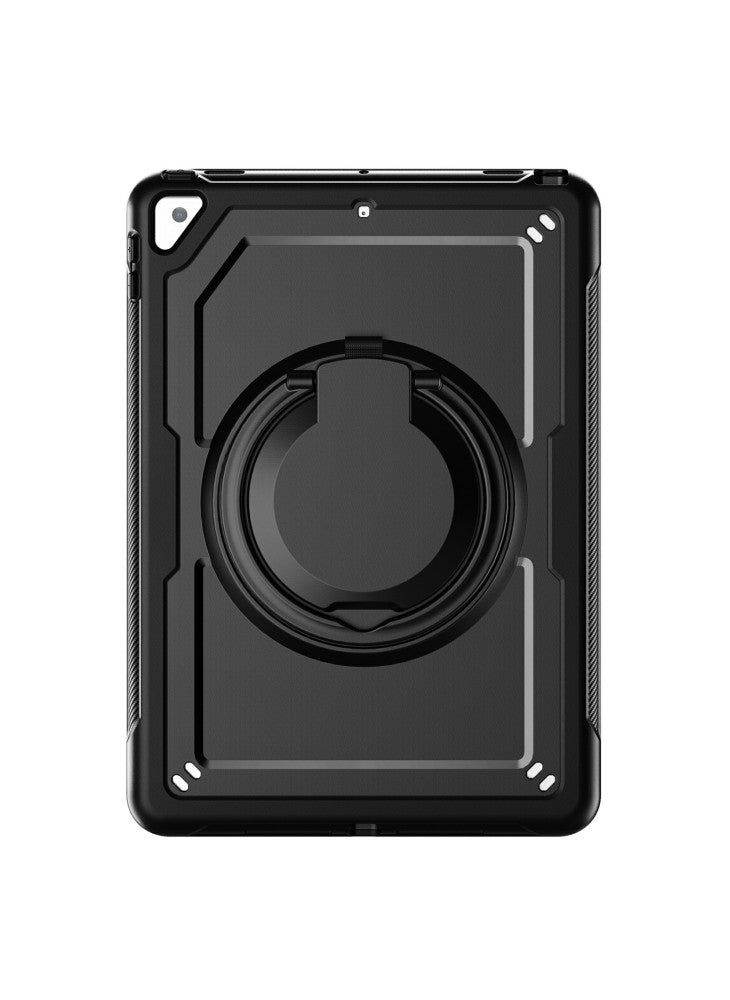 For iPad 10.2 (2021)/(2020)/(2019)/iPad Pro 10.5-inch (2017)/iPad Air 10.5 inch Case with Strap Kickstand PC+TPU Tablet Cover - Black - Image 2