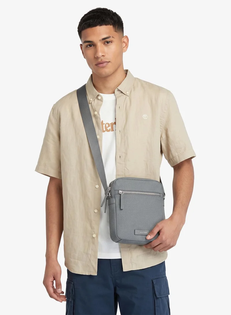 Calvin Klein Charcoal Gray Embossed Woven Reporter Bag for Men | Best Price UAE