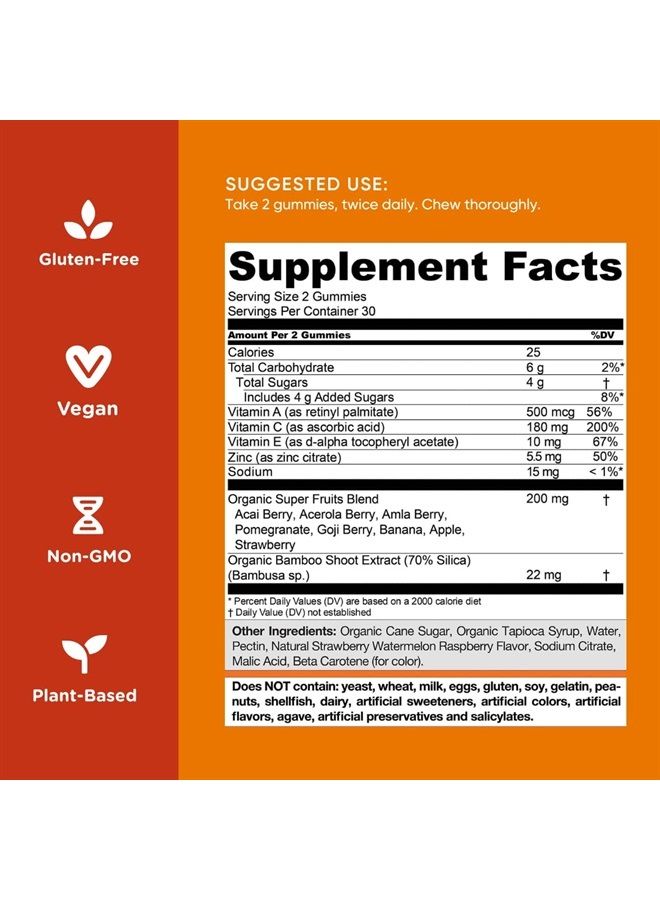 Goli مكمل غذائي، فيتامين جومي سوبر فواكه للجمال - 60 حبة - مكونات تعزز الكولاجين - فواكه مختلطة، نباتي، قائم على النباتات، غير معدّل وراثيًا، خالي من الغلوتين وخالي من الجيلاتين - Image 4