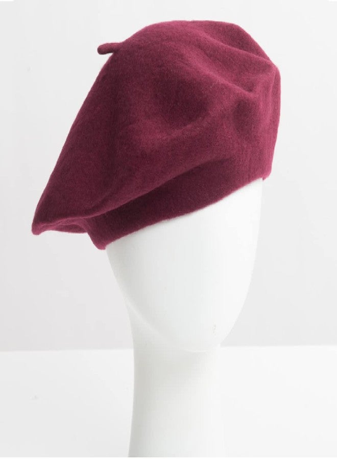 Ventewa Spain Unisex Wool Blend French Artist Beret Hat (Maroon), Free Size, multicolor - Image 4