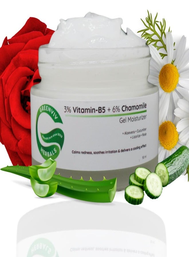 Greenviv 3% Vitamin B5 + 6% Chamomile Soothing & Hydrating Gel Moisturizer | Reduces Redness & Inflammation | 50ml - Image 1