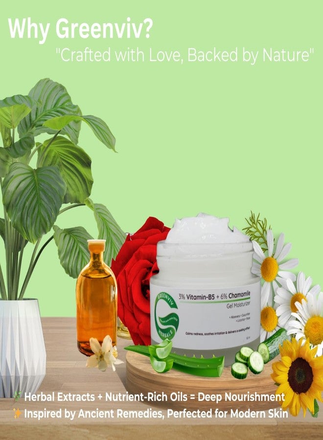 Greenviv 3% Vitamin B5 + 6% Chamomile Soothing & Hydrating Gel Moisturizer | Reduces Redness & Inflammation | 50ml - Image 4