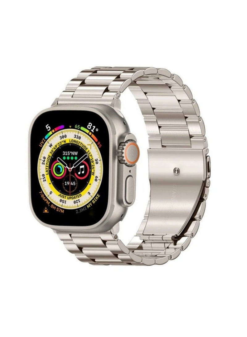 Compatible Apple Watch Straps 42mm 44mm 45mm 49mm, Stainless Steel iWatch Band with Case for Apple Watch Series 8/7/6/5/4/3/2/1/SE/SE2/Ultra (Comes with strap adjuster) - Image 1