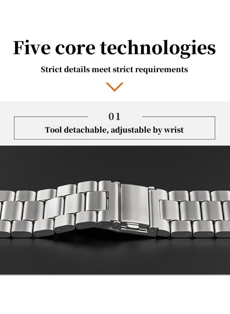 Compatible Apple Watch Straps 42mm 44mm 45mm 49mm, Stainless Steel iWatch Band with Case for Apple Watch Series 8/7/6/5/4/3/2/1/SE/SE2/Ultra (Comes with strap adjuster) - Image 3