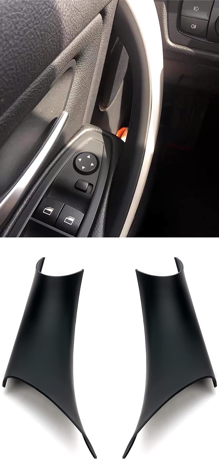 GEATaaT Gelunxin Door Pull Handle Cover for BMW 320328330335M3 20122018 BMW 428 435M4 20142017 Left FrontRight Front Black - Image 3