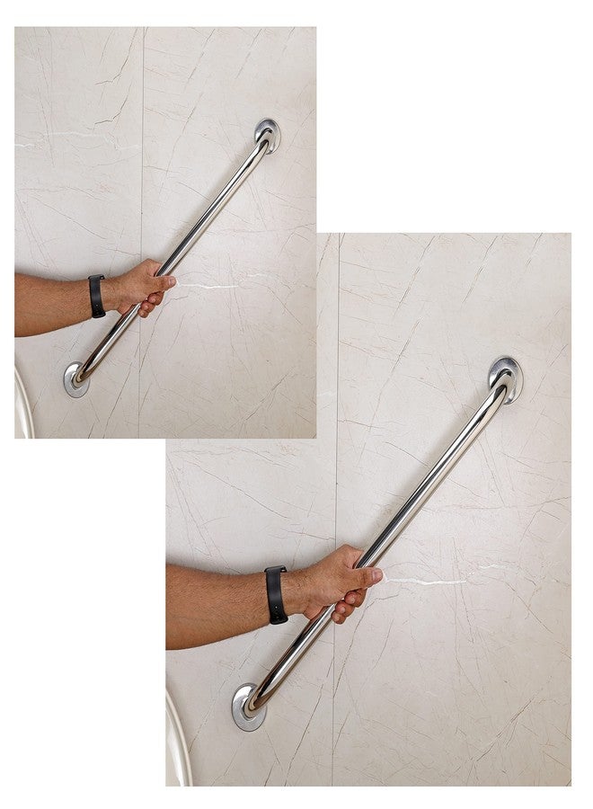 FORTUNE 18 Inch Stainless Steel Wall Mounted Grab Bar, Towel Bar, Bathtub Rails, Safety Hand Support Balance Handle Bars, Bathroom Accessories for Home, Hotel- Chrome Finish (18 Inch, Pack of 2) - Image 1