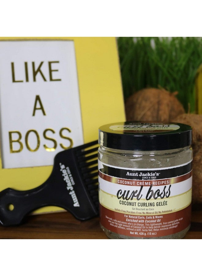 Aunt Jackie's Coconut Crème Recipes Curl Boss Coconut Curling Hair Gel for Naural Curls, Coils and Waves, 15 oz - Image 4