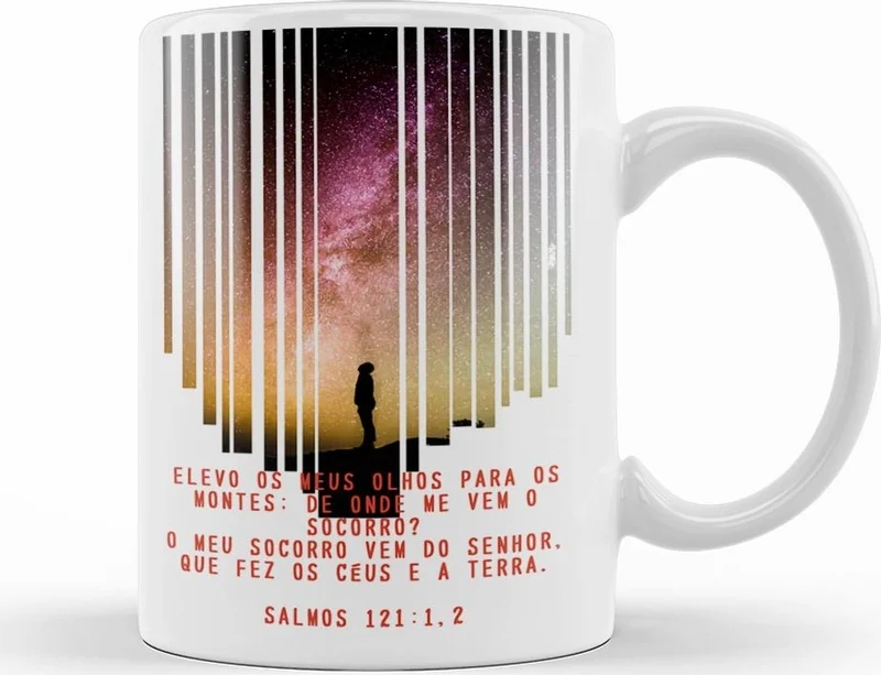 Baskı Dükkanı Print Shop Elevo Meus Olhos Para Os Montes Mug Porcelain
