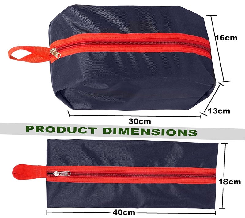 SNDIA Pack of 4 Reusable Shoe Bag for Travel & Storage Travel Organizer for Women & Men Travel Accessories Shoe Organizer Shoe Bags Pouches Shoe Cover for Travelling(40x13x18cm, Blue & Red) - Image 2