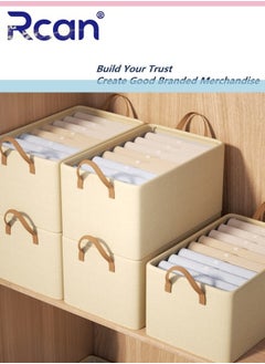 Rcan 3Pcs Foldable Closet Storage Box, Closet Clothes Organizer with Handle, Closet Storage Bins Wardrobe Organizer Storage Baskets for Clothes Toys  - Image 2