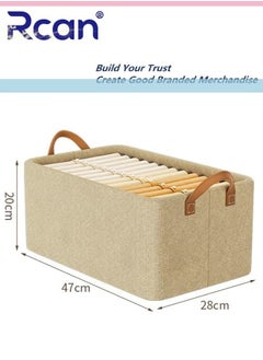 Rcan 3Pcs Foldable Closet Storage Box, Closet Clothes Organizer with Handle, Closet Storage Bins Wardrobe Organizer Storage Baskets for Clothes Toys  - Image 4