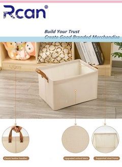 Rcan 3Pcs Foldable Closet Storage Box, Closet Clothes Organizer with Handle, Closet Storage Bins Wardrobe Organizer Storage Baskets for Clothes Toys  - Image 5