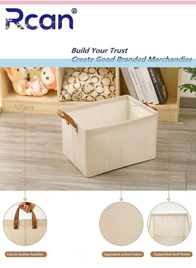 Rcan 3Pcs Foldable Closet Storage Box, Closet Clothes Organizer with Handle, Closet Storage Bins Wardrobe Organizer Storage Baskets for Clothes Toys  - Image 5