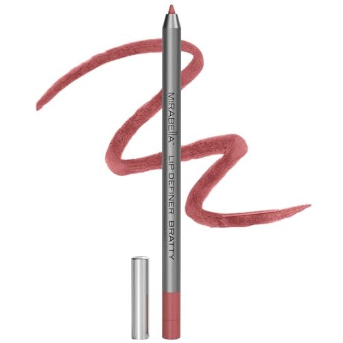 Mirabella Line and Define Lip Definer Smoothing Moisturizing Retractable Lip Pencil with Sharpener Helps Lipstick Stay Put LongLasting Creamy Formula with Antioxidants Vitamins C E Bratty - Image 2