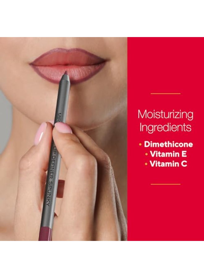 Mirabella Line and Define Lip Definer Smoothing Moisturizing Retractable Lip Pencil with Sharpener Helps Lipstick Stay Put LongLasting Creamy Formula with Antioxidants Vitamins C E Bratty - Image 4