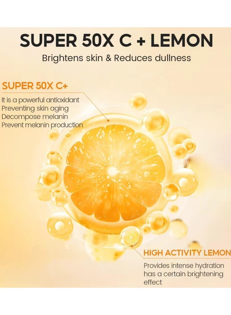 Vibrant Glamour Vitamin C Sunscreen Cream SPF 50+ PA+++ Sunscreen Serum with Vitamin C and Lemon Hyaluronic Sunscreen Gel UVA UVB Protection Fresh and Bright Instant Cover Sunscreen Cream 30g - Image 2