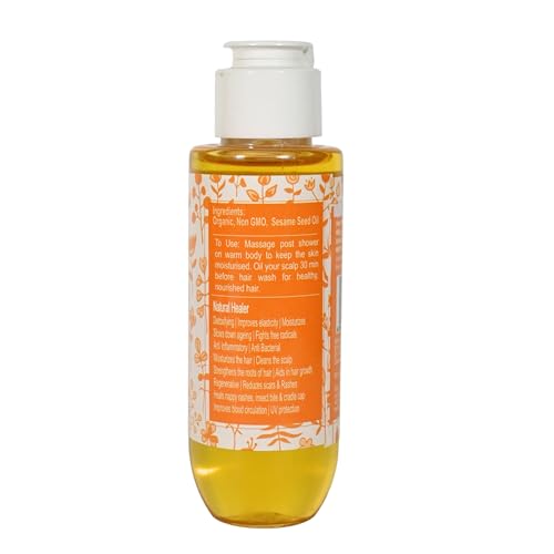 Rustic Art Sesame Seed Oil | Organic & Coldpressed | For skin and hair | For Men & Women |100 ml - Image 3