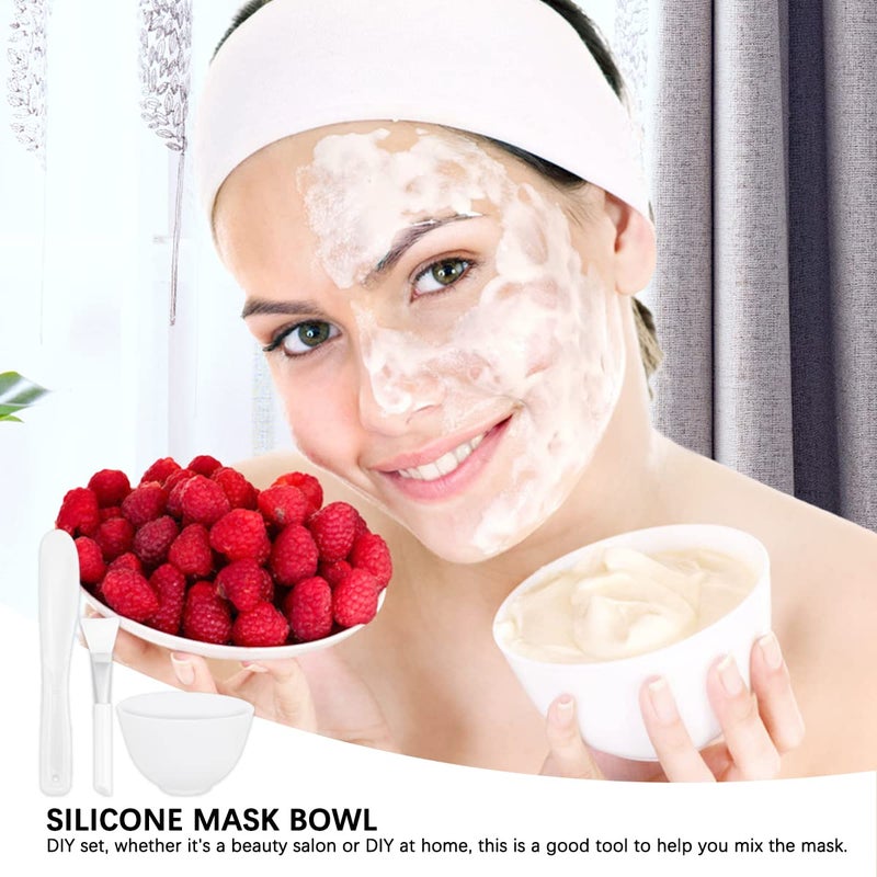 FERCAISH 3Pcs Diy Face Mask Mixing Bowl, Microwavable Silicone Facial Mud Bowl Cosmetic Beauty Tool for Home Salon(White) - Image 5