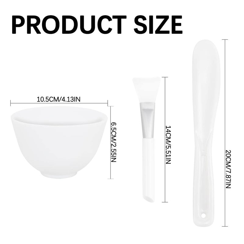 FERCAISH 3Pcs Diy Face Mask Mixing Bowl, Microwavable Silicone Facial Mud Bowl Cosmetic Beauty Tool for Home Salon(White) - Image 2