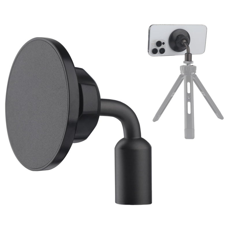 Rigdance Magnetic Phone Tripod Mount Adapter for Magsafe with 1/4"-20 Hole [Metal Foot], Compatible with iPhone 16 15 14 13 12 All Phones - Image 1