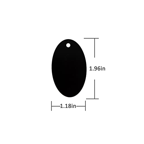 StayMax Oval Stamping Blanks with Hole Aluminum Blank Tags 25 Pack (Black) - Image 2