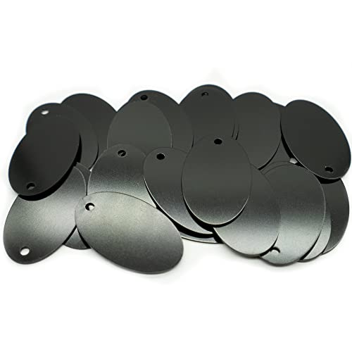 StayMax Oval Stamping Blanks with Hole Aluminum Blank Tags 25 Pack (Black) - Image 4