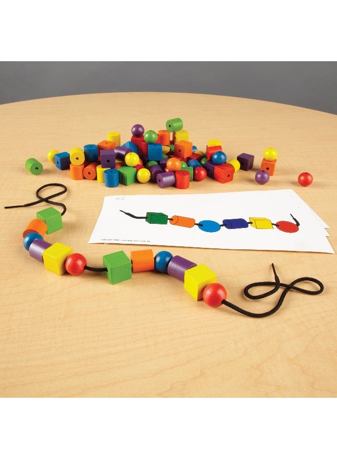 ليرننج ريسورسز مجموعة بطاقات الخرز والأنماط من Learning Resources، 108 خرزة و20 بطاقة نشاط لمرحلة الرياضيات المبكرة والمهارات الحركية الدقيقة، تعلّم مستقل بدون لغة، للأعمار من 3 سنوات فما فوق - Image 4