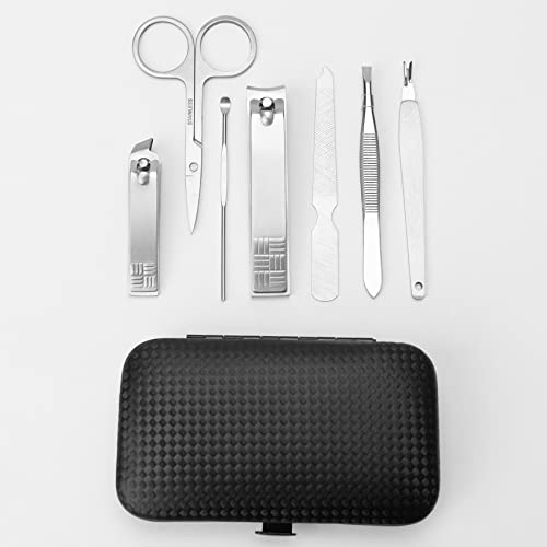 NZKNP Manicure Set Nail Clippers Pedicure Kit,7 In 1 Pieces Stainless Steel Manicure Kit,Easter Basket Stuffers,Personal Care Manicure Pedicure Set,Nail Care Tools Luxurious Travel Case Sliver - Image 2