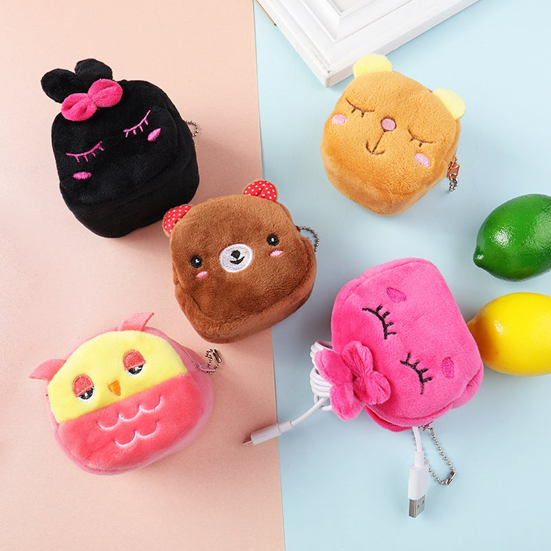 Cartoon Plush Three-Dimensional Coin Purse Cute Coin Bag Key Bag Girls Children Students Yiwu Small Gifts - Image 3
