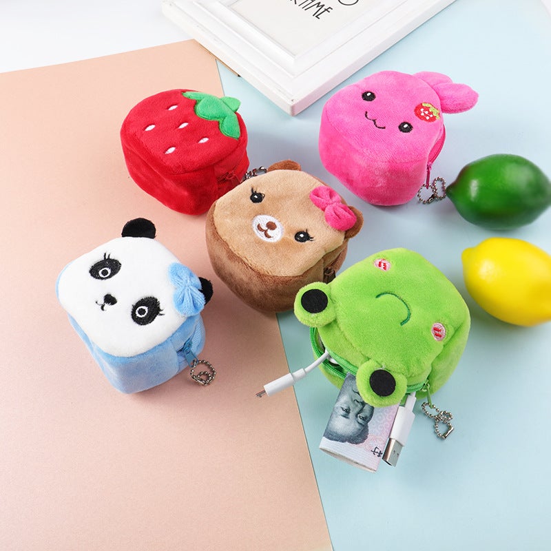 Cartoon Plush Three-Dimensional Coin Purse Cute Coin Bag Key Bag Girls Children Students Yiwu Small Gifts - Image 2