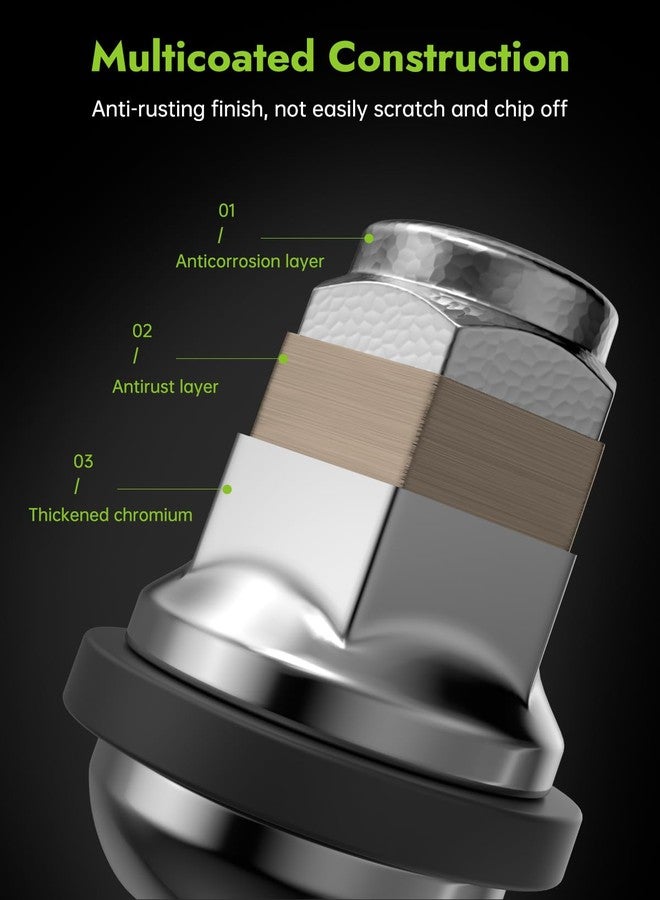 AUTOPTIM صواميل عجلات أصلية من AUTOPTIM مقاس M12X1.5 - بديل لعجلات هوندا أكورد، سيفيك، HR-V، إليمينت، أكورا ILX، TSX، بتصميم المصنع، مع قاعدة نصف قطرية من المغنيسيوم وغسالة بلاستيكية قابلة للفصل. - Image 5